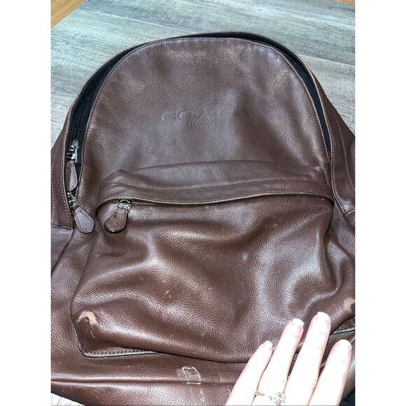 Coach Campus Leather Backpack Dark Brown - Picture 4 of 7